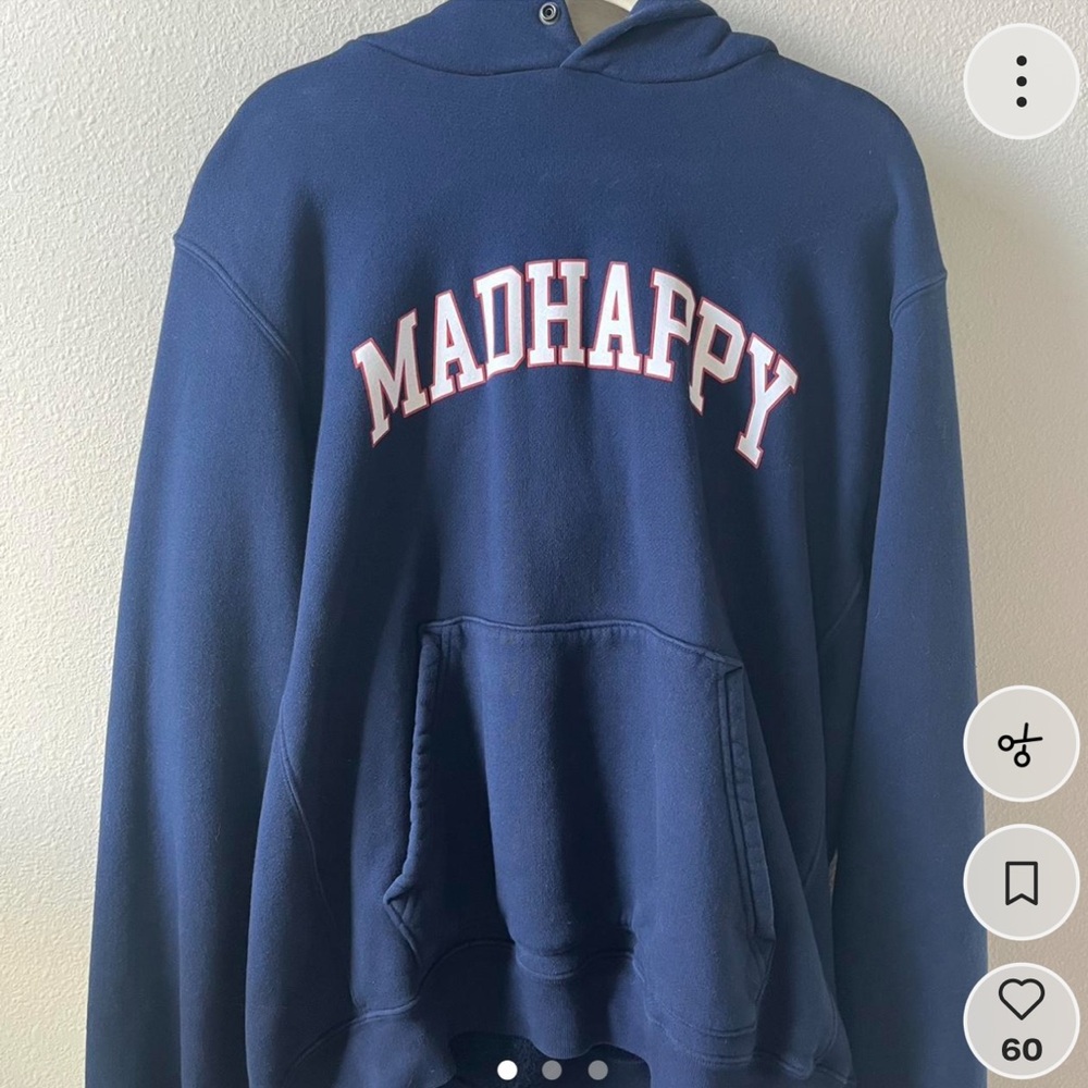 Madhappy Navy Varsity Collection Hoodie Sweatshirt - Picture 2 of 3